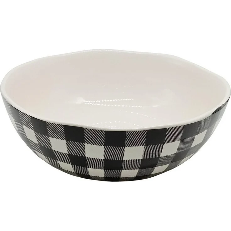 Neuetischkultur Salatschüssel Servierschale Squares, Keramik, 25,8 cm, spülmaschinengeeignet, Obstschale