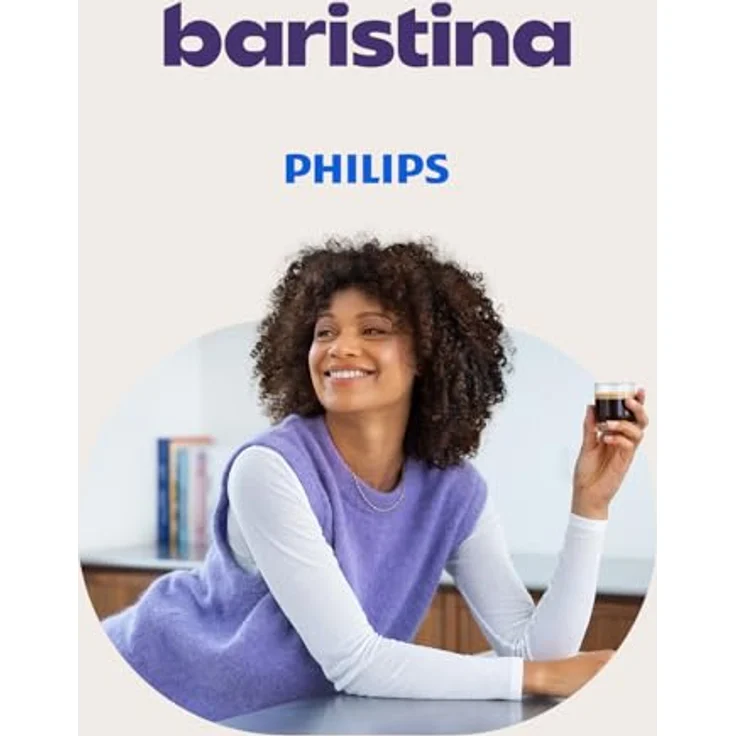 Philips Baristina Espressomaschine - Real Espresso, made simple. Kompakte Kaffeemaschine, Schwarzgrau mit schwarzgrauem Siebträger, 16-bar-Pumpendruck, automatisches Mahlwerk, Cafe Crema (BAR300/60) – Bild 5