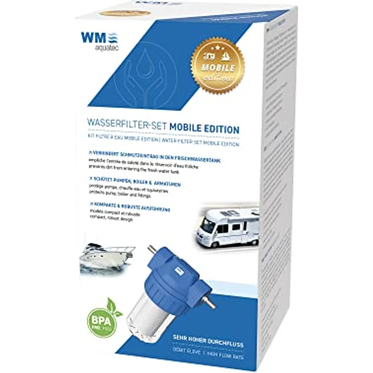 WM aquatec Wasserfilter-Set Mobile Edition inklusive Zubehör für Wohnmobil, Caravan und Boot – Bild 2