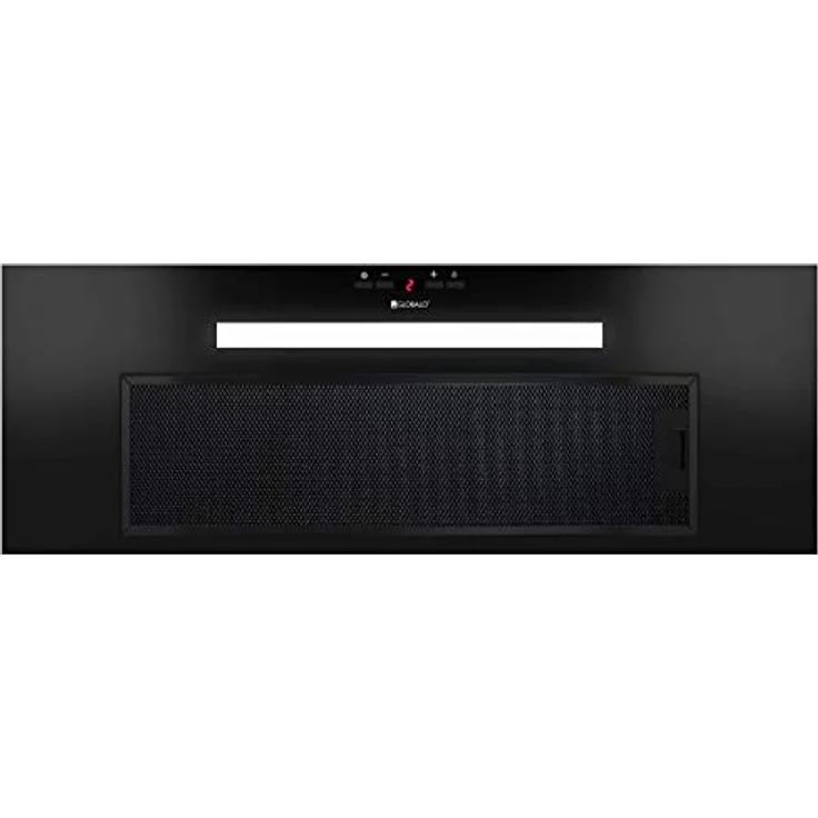 GLOBALO Dunstabzugshaube Agendero 80.2 Black, Einbauhaube für Küche, 80 cm, 4 Leistungsstufen, Flachlüfter, Fettfilter, Unterbauhaube mit Beleuchtung, Lackierter Stahl – Bild 3