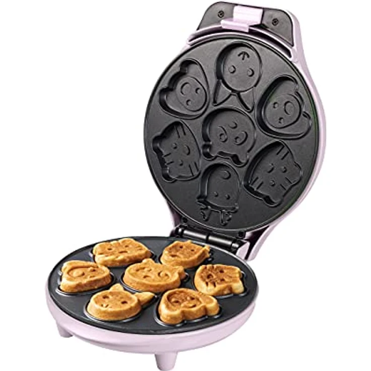 Bestron AAW700P Mini-Cookie-Maker, Tiere Cookie Maker, 700W, antihaftbeschichtet, Kabelaufwicklung, Kunststoff, Metall, rosa – Bild 2