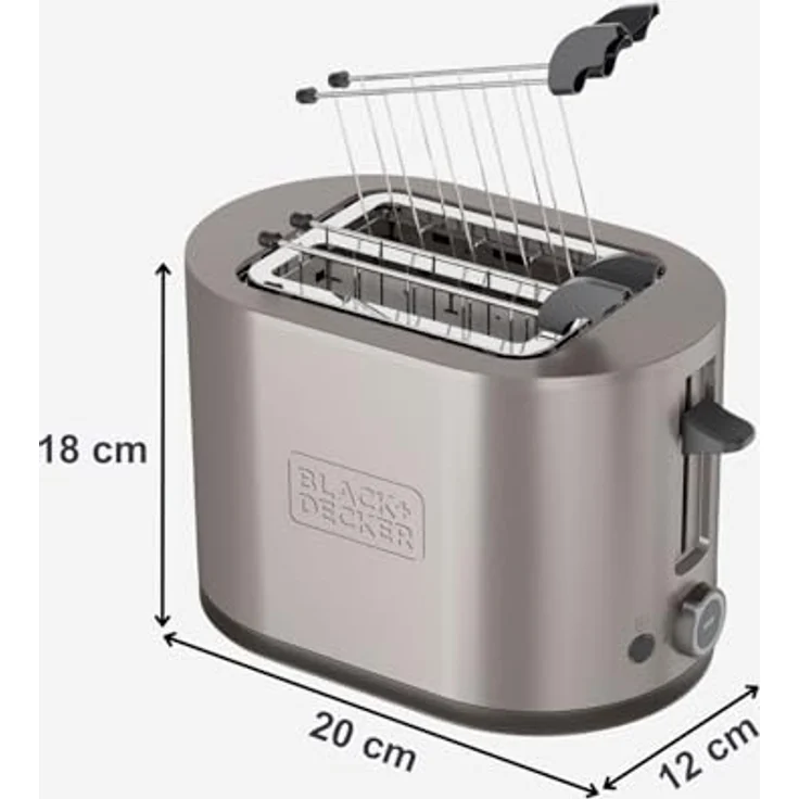 Black & Decker Es9600160b 900w Toaster mit 2 Schlitzen aus Edelstahl, EU Plug 220V, One Size – Bild 10