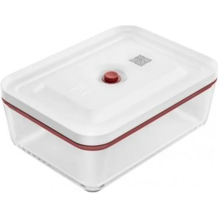ZWILLING Fresh&Save Vakuum Kühlschrankbox, Glas mit 2 Litern Volumen, rot, luftdicht und stapelbar