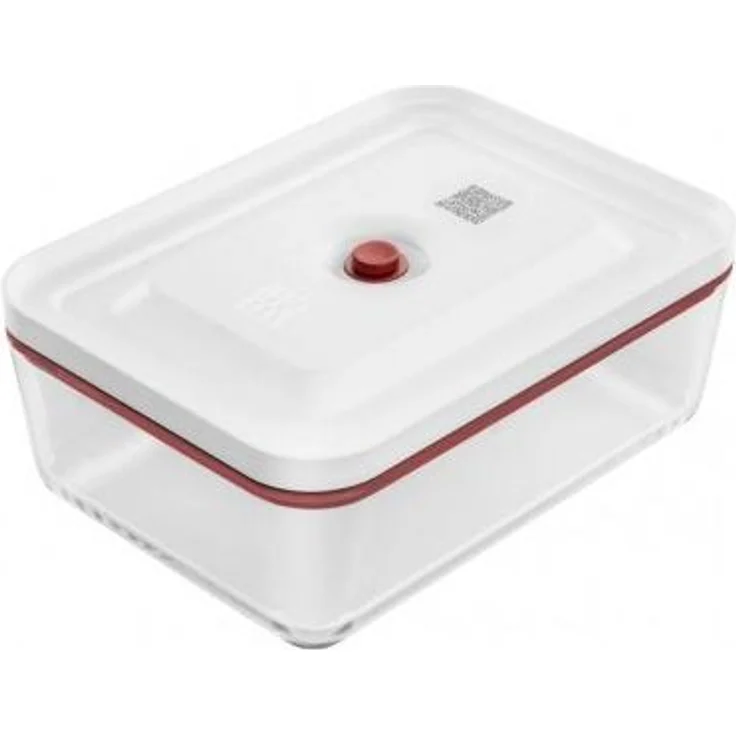 ZWILLING Fresh&Save Vakuum Kühlschrankbox, Glas mit 2 Litern Volumen, rot, luftdicht und stapelbar