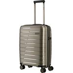 travelite 4-Rad Handgepäck Koffer mit TSA Schloss erfüllt IATA-Bordgepäckmaß, Gepäck Serie AIR BASE: Funktionaler Hartschalen Trolley im coolen Look, 075347-40, 55 cm, 37 Liter, champagner (beige)