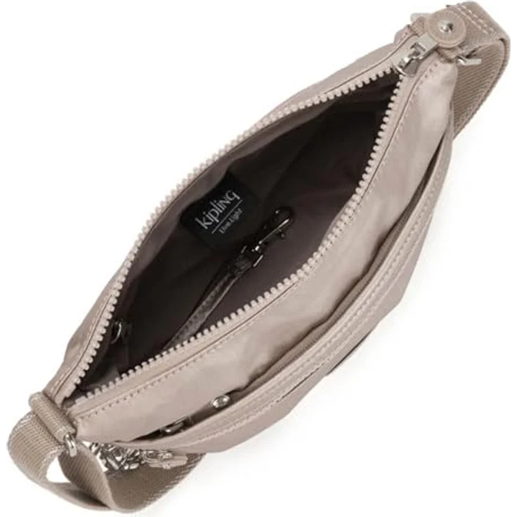 Kipling Basic Plus Umhängetasche, elegante Handtasche mit geräumigem Hauptfach und Reißverschluss-, Handyfach, 24 cm, Grau – Bild 6