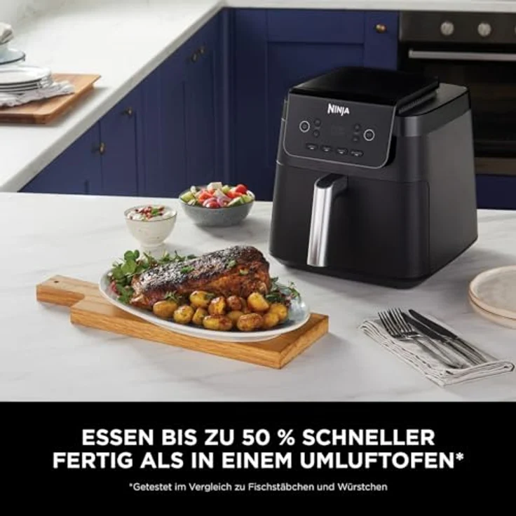 Ninja Heißluftfritteuse AF170EU, 6,2 l, ohne Öl, digitale Steuerung, große quadratische Schublade, antihaftbeschichtet, spülmaschinengeeigneter Korb, Schwarz – Bild 5