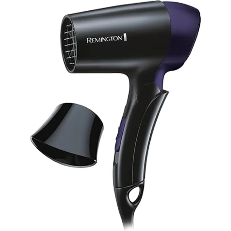 Remington Haartrockner On The Go D2400, 1400 Watt, weltweite Spannungsanpassung, klappbarer Reisehaartrockner, Stylingdüse, schwarz-grau – Bild 4