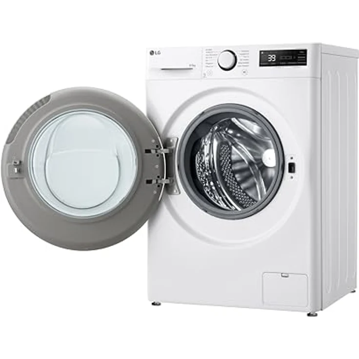 LG V5WD95SLIM, Klasse A - E, Frontlader-Waschtrockner 9-5 kg, Waschtrockner Slim 53,5 cm Tiefe, Wi-Fi, AI Direct Drive, Tiefenreinigung mit Dampf, TurboWash 360, Große Kapazität, Weiß – Bild 4