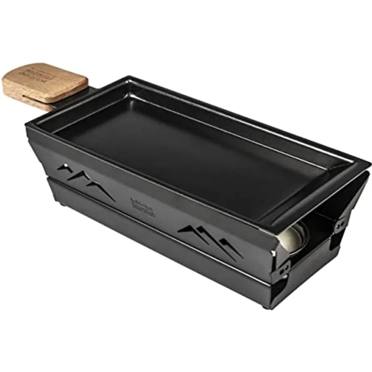 KUHN RIKON Raclette Set Mini Berge schwarz, Raclette-Pfännchen antihaftbeschichtet, 32301
