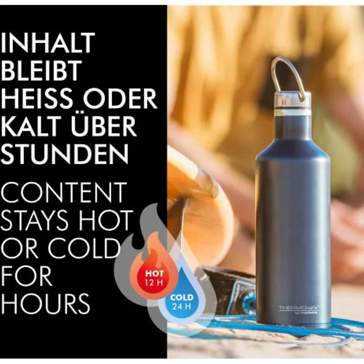 ThermoCafé by THERMOS Thermosflasche Traveler Bottle blau 500ml, Edelstahl Trinkflasche 100% dicht auch bei Kohlensäure, Isolierflasche 12 Stunden heiß, 24 Stunden kalt, BPA-Frei, 4070.259.050 – Bild 3