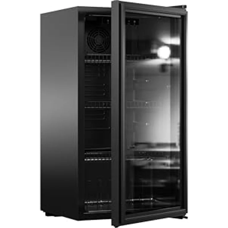 YUNA Cool-View GKS90B Glastürkühlschrank, 89 L, digitale Temperaturanzeige, Umluftkühlung, Touch-Control, schwarz – Bild 3