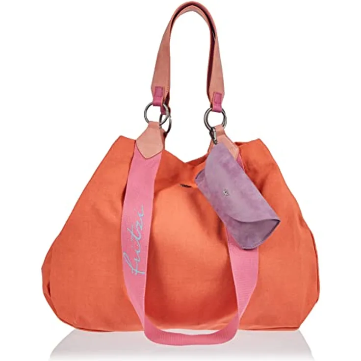 Fritzi aus Preußen Izzy Canvas Shopper Tasche, 45 cm, 100% Baumwolle, orange, fruchtige Farbe