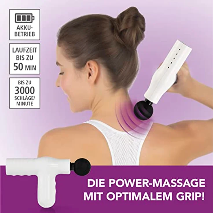 VITALmaxx Mini Massage Gun Smart Grip Weiß – Bild 2