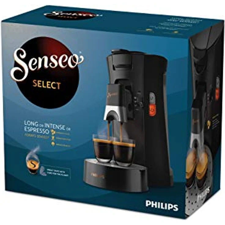 Philips Domestic Appliances CSA240/61 Kaffeepadmaschine Senseo Select Eco, Intensity Plus, Crema Plus, Memo-Funktion Schwarz – Bild 5