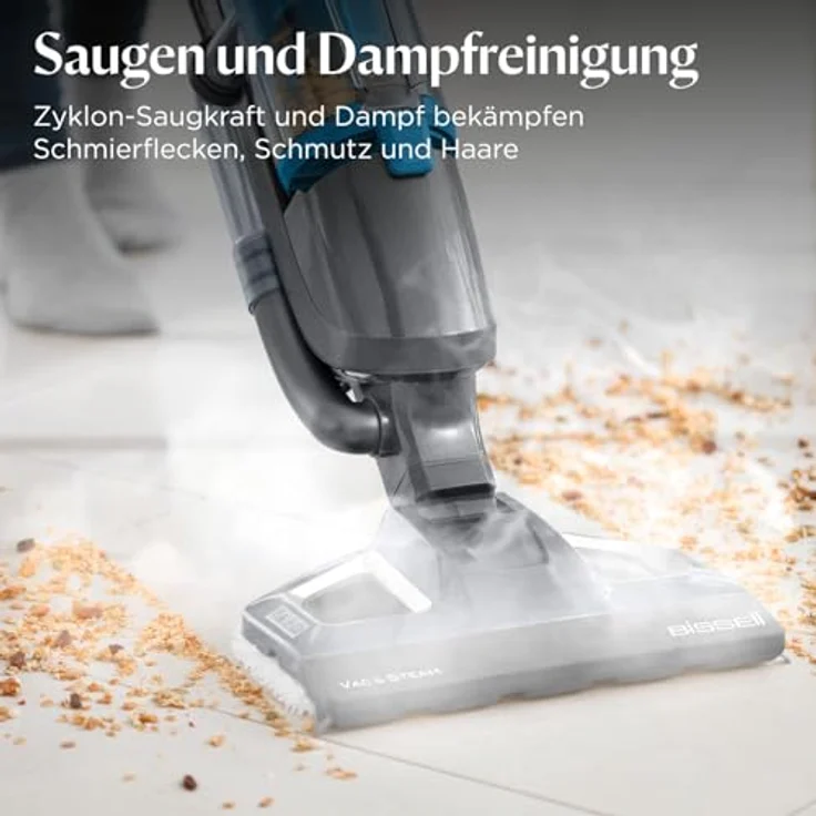 BISSELL Vac & Steam 2-in-1-Dampfreiniger und Staubsauger, 1.600 W, 7,6 m Kabel, desinfiziert 99,9 % der Keime, inklusive Mikrofaser-Wischtücher – Bild 2