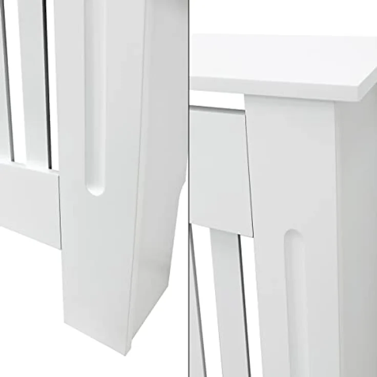 ECD Germany Heizkörperverkleidung Landhausstil, 78x19x82 cm, weiß lackiert aus MDF mit einfacher Montage und stilvollem Design – Bild 4