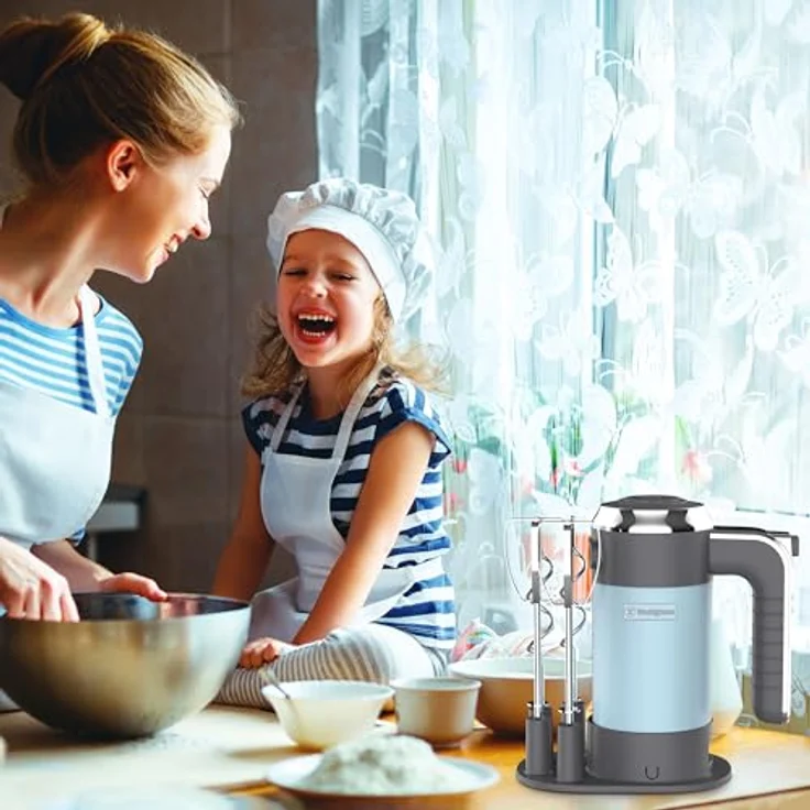 Westinghouse Retro Handmixer, 5 Geschwindigkeitsstufen + Turbofunktion, LCD-Anzeige, Timer, 350 Watt, hellblau – Bild 5