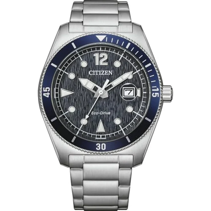 Citizen Eco-Drive Marine Sports Solar Herrenuhr, Edelstahl/Blau, Quarzwerk mit Kalenderfunktion – Bild 1