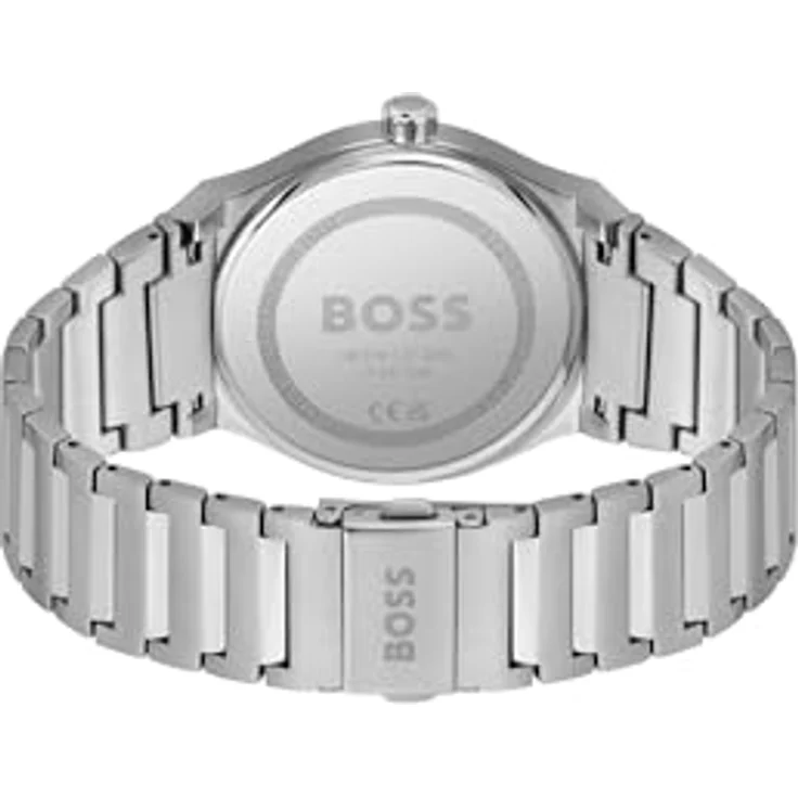 HUGO BOSS Analog Quarzuhr für Herren Kollektion Candor mit Silbernes Edelstahlarmband - 1514079, Gebürstetes grünes Zifferblatt, 41 mm Durchmesser – Bild 3