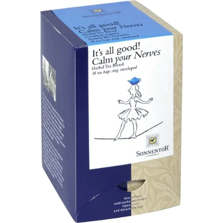 Sonnentor Wieder gut! Reine Nervensache Bio Tee, 27 g - Ausgewogene Kräuterteemischung mit würzigem Aroma für entspannte Abende – Bild 2