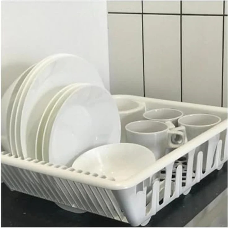 Tontarelli Scolap Abtropfgestell für Spüle, weiß, 47 x 38 x 8,5 cm, praktisches Spülutensil – Bild 4