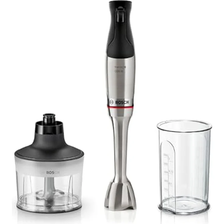 Bosch Hausgeräte Series 6 MSM6M830, Stabmixer mit 1200 Watt, Edelstahl-Gehäuse, Quattro-Blade System Pro, Silber – Bild 1