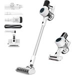 KLAMER Akku-Staubsauger, 420 Watt Kabelloser, Flexibler Handstaubsauger mit verschiedenen Aufsätzen, Flex mit LED Licht