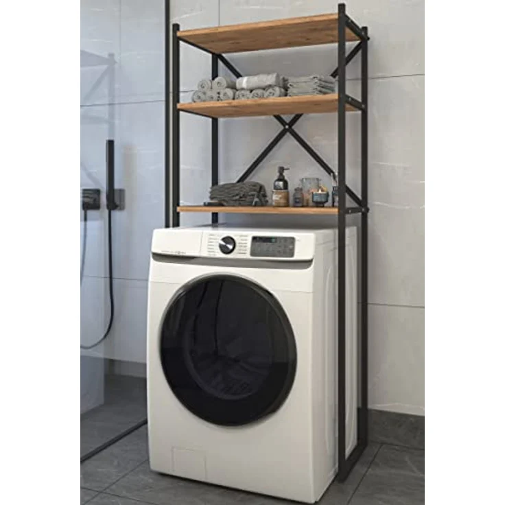 VCM Metall Überbauschrank Waschmaschine Überbau Schrank Waschmaschinenschrank Insasi Honig-Eiche, Stauraum und praktischer Überbau – Bild 2