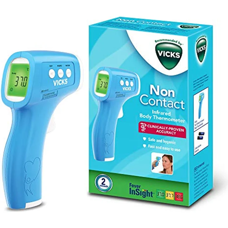 Vicks HTD8813WE Kontaktloses Infrarot-Körperthermometer (präzise, bequem, Temperaturmessung, Fieber, schnell, einfach anzuwenden), 450 g, 1er Pack – Bild 1