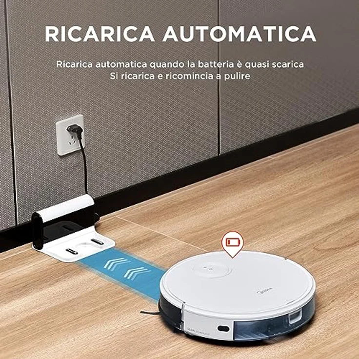 Midea I5C Saugroboter mit Wischfunktion, 90 min Akkubetrieb, schwarz – Bild 6