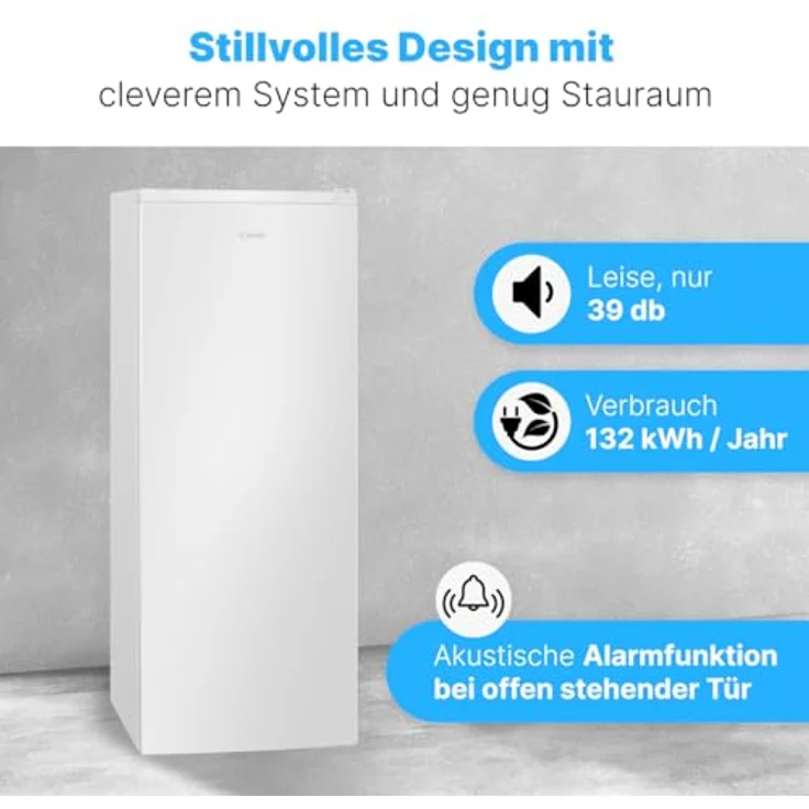 Bomann® freistehender Gefrierschrank GS 7362, Nofrost 161 L mit Total No Frost, Schnellgefrierfunktion und MultiAirflow-System, weiß – Bild 8