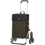 Andersen Einkaufstrolley - Treppenst. Royal Sh. Fita schwarz 47 L, Aluminium, klappbar, Räder abnehmbar, Treppensteiger, geradlinige Tasche mit goldenen Punkten