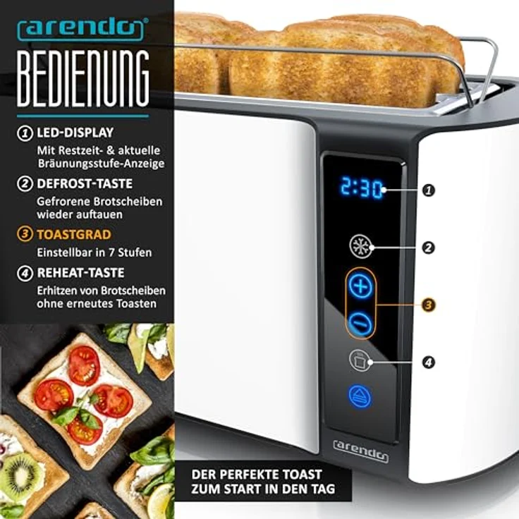 Arendo Sixcook Eierkocher, Edelstahl, 6-fach, mit Warmhaltefunktion, frei wählbarer Härtegrad, 400 W, Indikationsleuchte, für bis zu 6 Eier – Bild 5