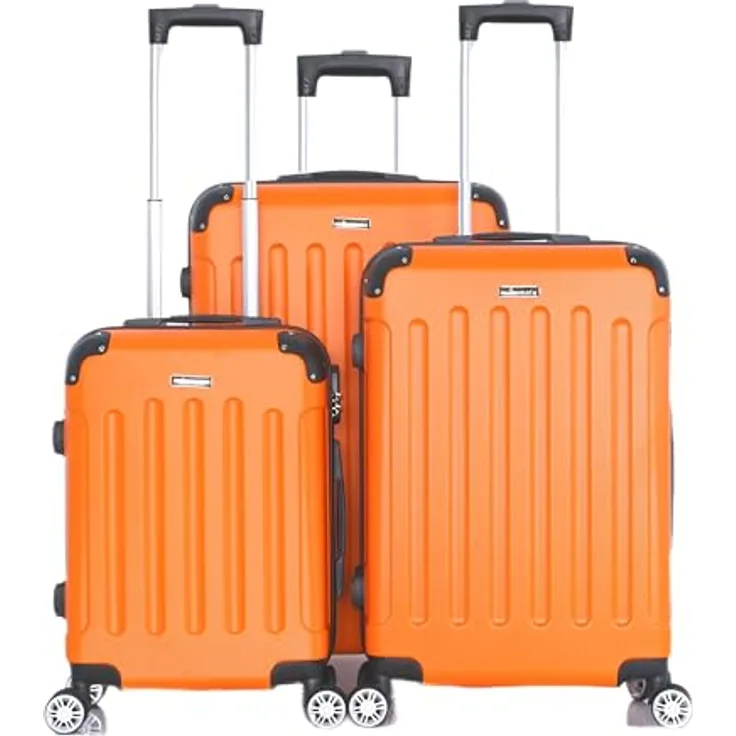 COFI 1453 Reisekoffer Kofferset 3 TLG Hartschale Trolley Set Orange