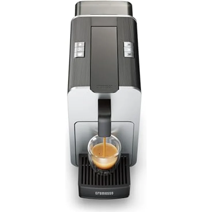 Cremesso Viva Elegante Kaffeekapselautomat, elegante Kapselmaschine in Schwarz und Silber mit Lungo Grande Funktion, Wasserknappheits- und Kapselzählanzeige – Bild 3