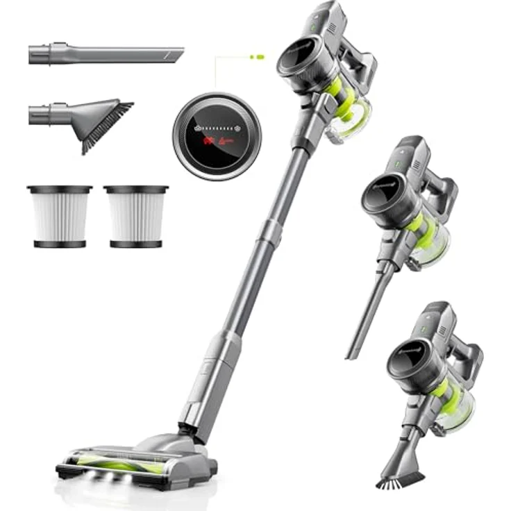 kalado KCV01, Akku Staubsauger 27000Pa, kabellos, 250W bürstenloser Motor, 45 Minuten Akkulaufzeit, 1000ML Staubbecher für harte Böden und Tierhaare – Bild 1