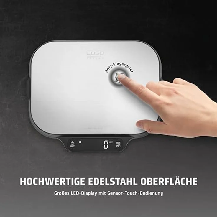 Caso Küchenwaage 3291 KitchenDuo, (2-tlg), Präzise 2 in 1 Küchenwaage mit LED Display, Sensor-Touch Bedienung – Bild 3