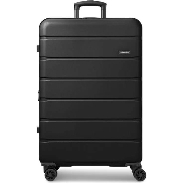Saxoline Miami 4 Rollen Trolley L 75 cm, schwarz, 100% ABS mit Dehnfalte