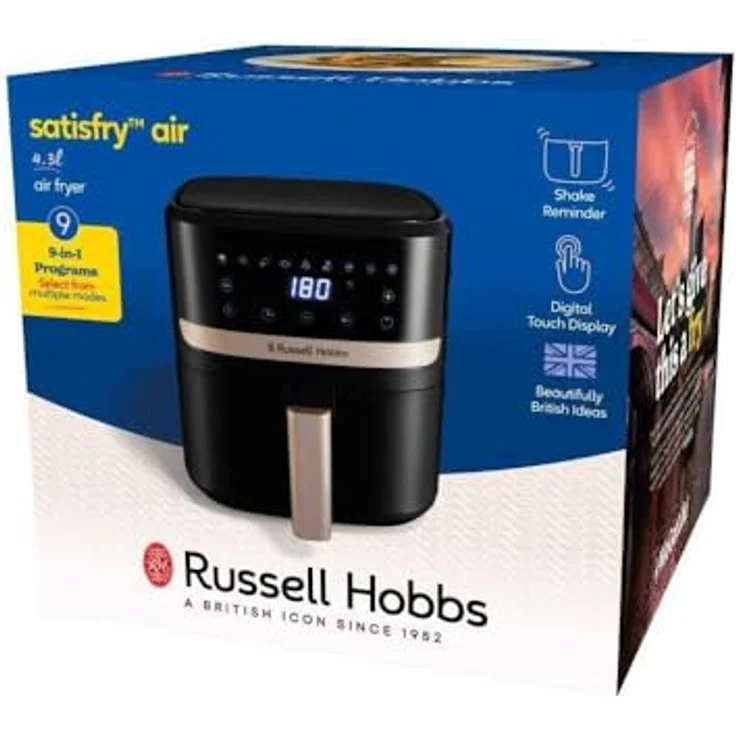 RUSSELL HOBBS Heißluftfritteuse 27610-56 SatisFry, 1300 W, Airfryer in Champagner mit 9 Programmen – Bild 2