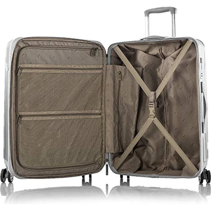 Heys Hartschalen-Trolley Xtrak, 66 cm, 4 Rollen, Reisegepäck Koffer mittel groß TSA Schloss Volumenerweiterung, Metall-Look – Bild 3