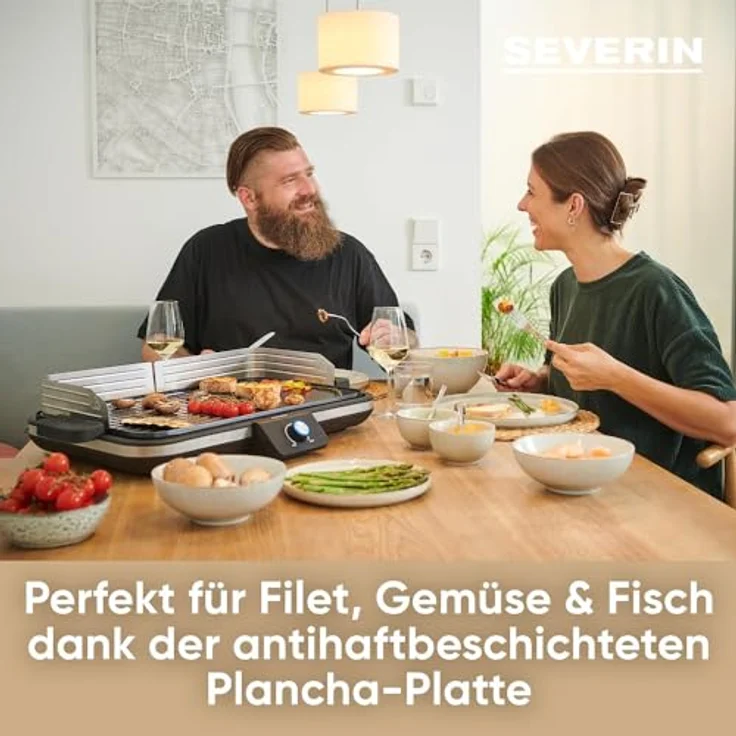 Severin Tischgrill PG 8564, 2.3 W, Leistung 2.300 Watt, Aluminium-Druckguss, mit LED Lichtring. – Bild 3