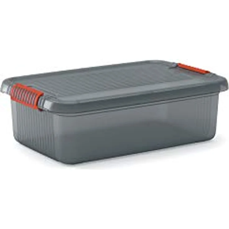KIS Aufbewahrungsbox K Latch Box 28 Liter in rauchgrau-orange, Plastik, 59x39x18 cm – Bild 1