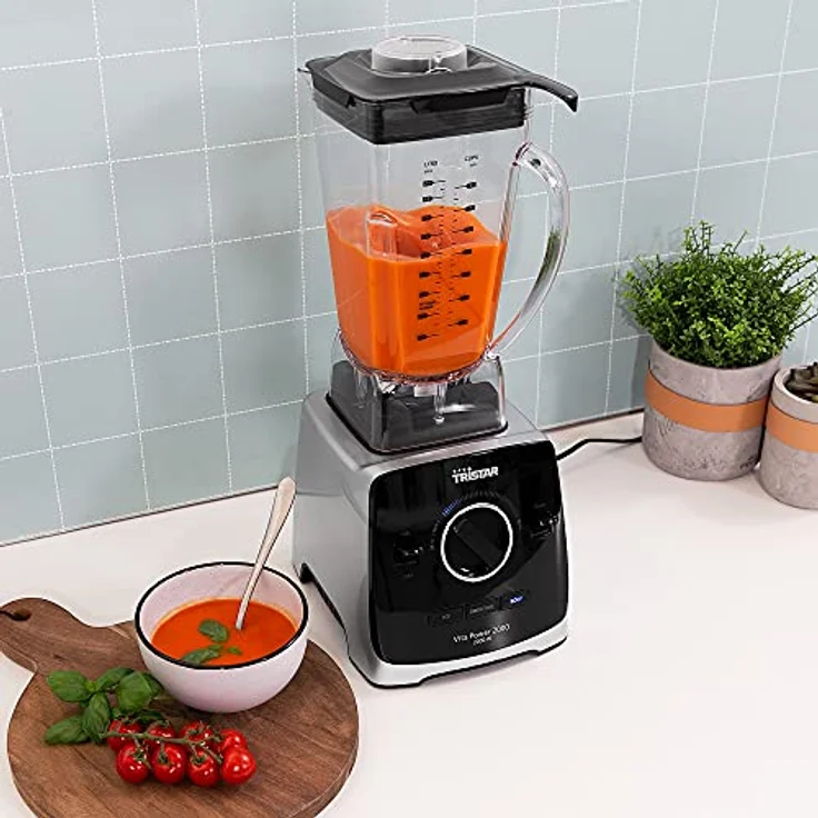 Tristar BL-4473 Vita Power Standmixer, 2000 W, 2 L Behälter, Puls-Funktion, schwarz, silber – Bild 6