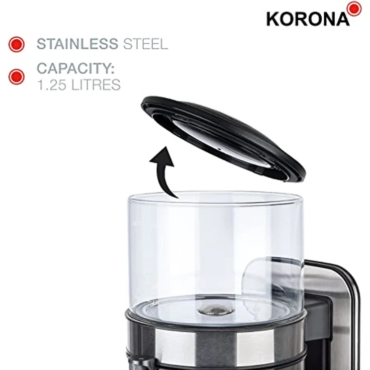 Korona 10295 Kaffeemaschine, Pour-over-Verfahren, zwei Heizsysteme, Edelstahl – Bild 3