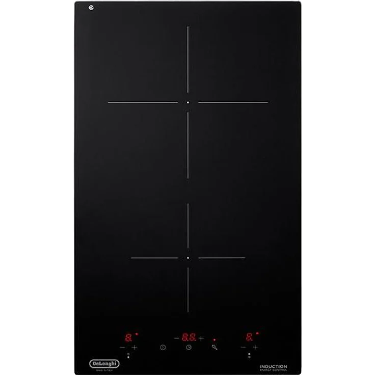 De'Longhi PIN 32, Einbau-Induktionskochfeld 30 cm mit 2 Kochzonen, Schwarz, integrierter Timer, energieeffiziente Technologie