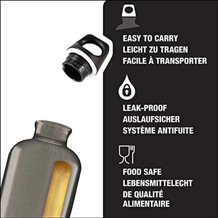 Sigg Traveller Smoked Pearl Trinkflasche, Dunkelgrau, 0.6 L – Bild 3