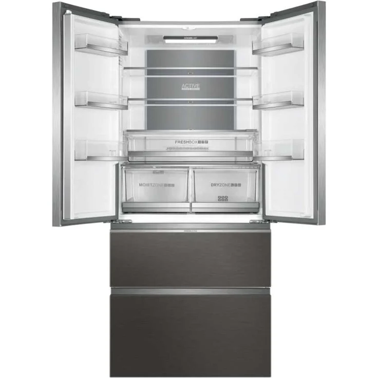 Haier HB18FGSAAA French-Door-Kühlschrank, freistehend, silber, Full NoFrost, MyZone Plus, Schnellgefrieren, Wassertank, Breite 83 cm – Bild 15
