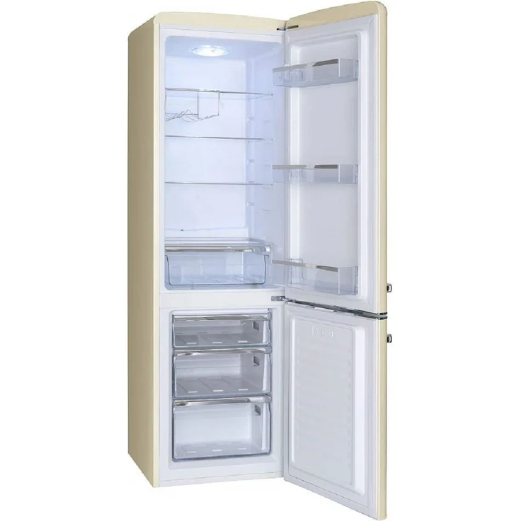 Amica FK2965.3GAA KGCR387100B WID Retro Kühl-Gefrierkombination, freistehend, beige, NoFrost, LED, Breite 55 cm – Bild 5