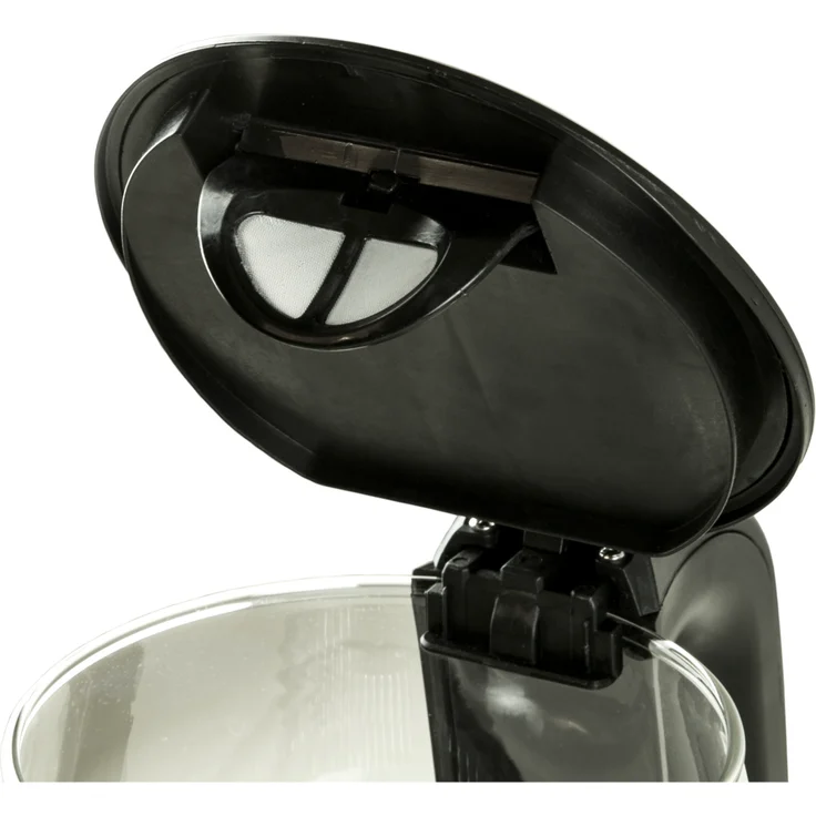 Exquisit WK 3501 swg Glas-Wasserkocher-Innenbeleuchtung - 2 Liter Fassungsvermögen - 2200 Watt-Edelstahlverzierung, 2 liters, schwarz – Bild 3